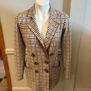 Marled Black and Cream Houndstooth Blazer